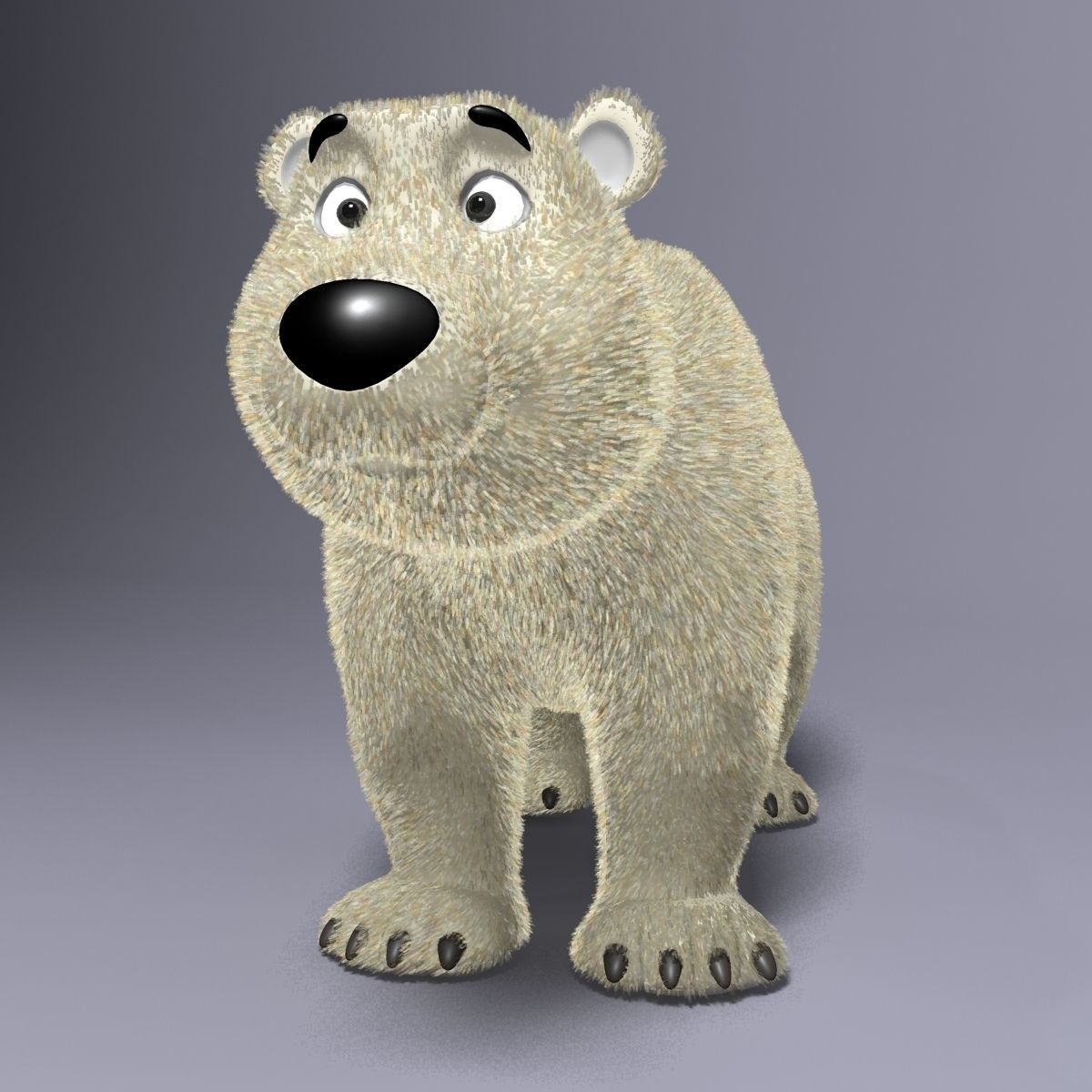 Cartoon Polar Bear Rigged Low-poly 3D model_1