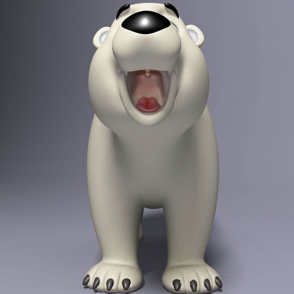 Cartoon Polar Bear Rigged Low-poly 3D model_8