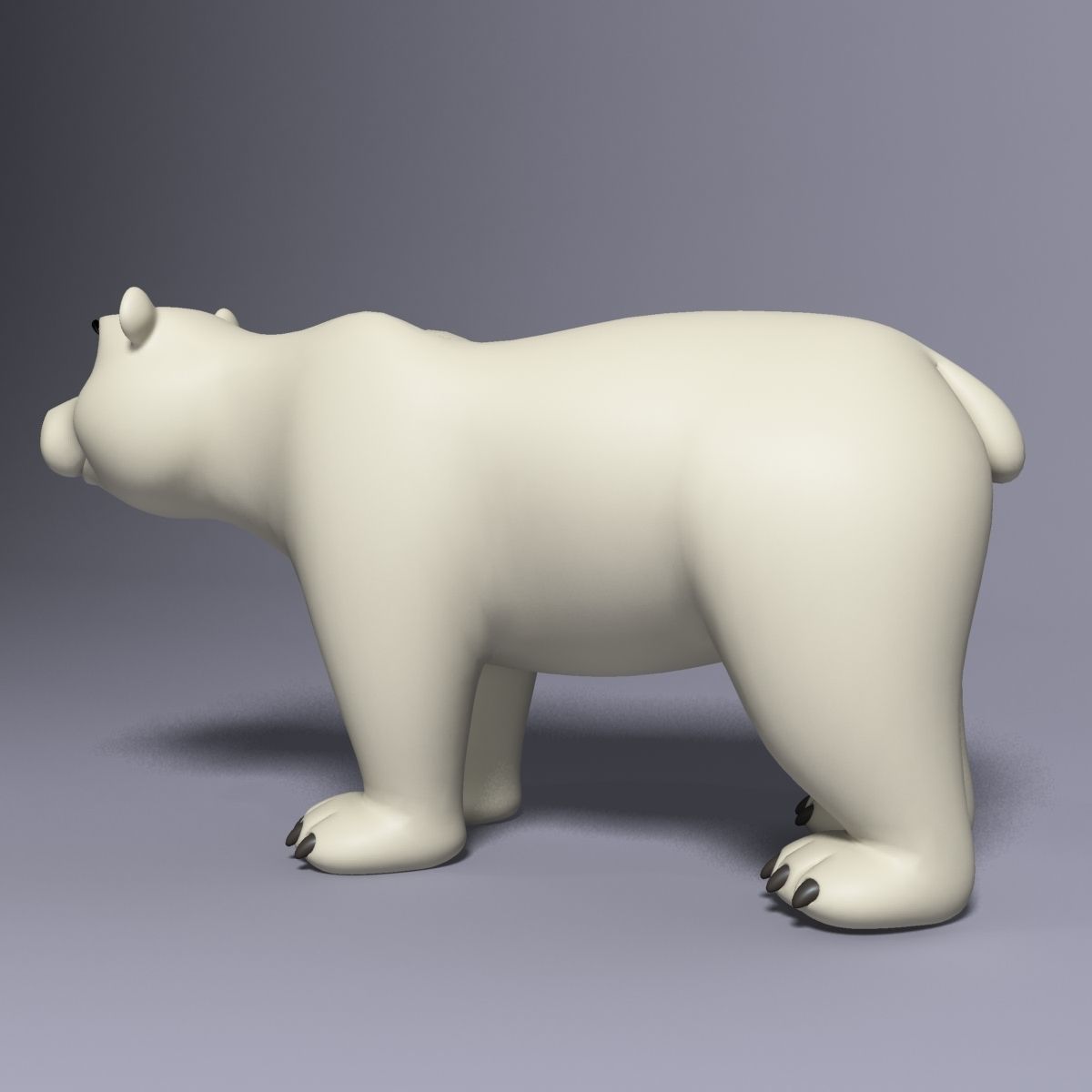 Cartoon Polar Bear Rigged Low-poly 3D model_4