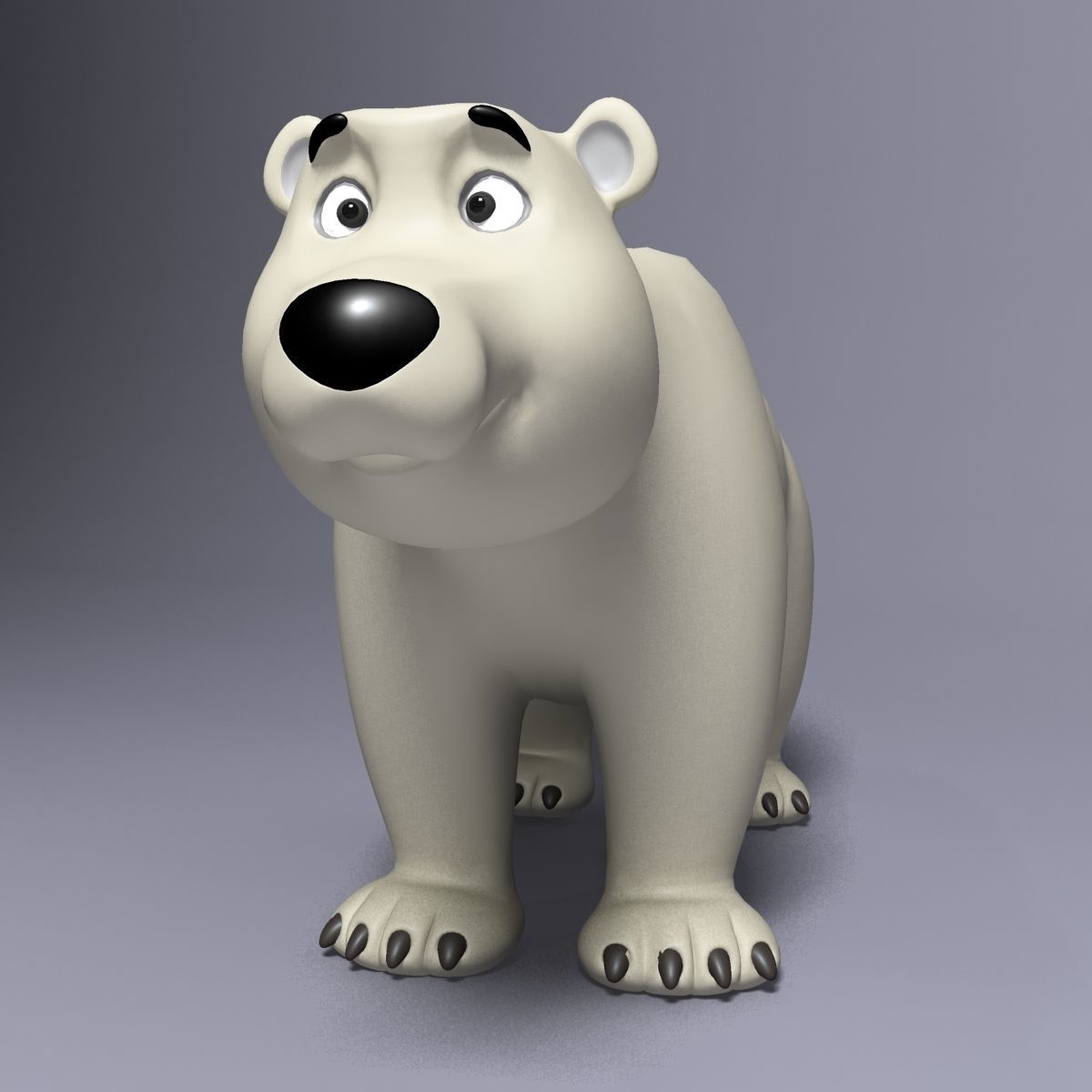 Cartoon Polar Bear Rigged Low-poly 3D model_2