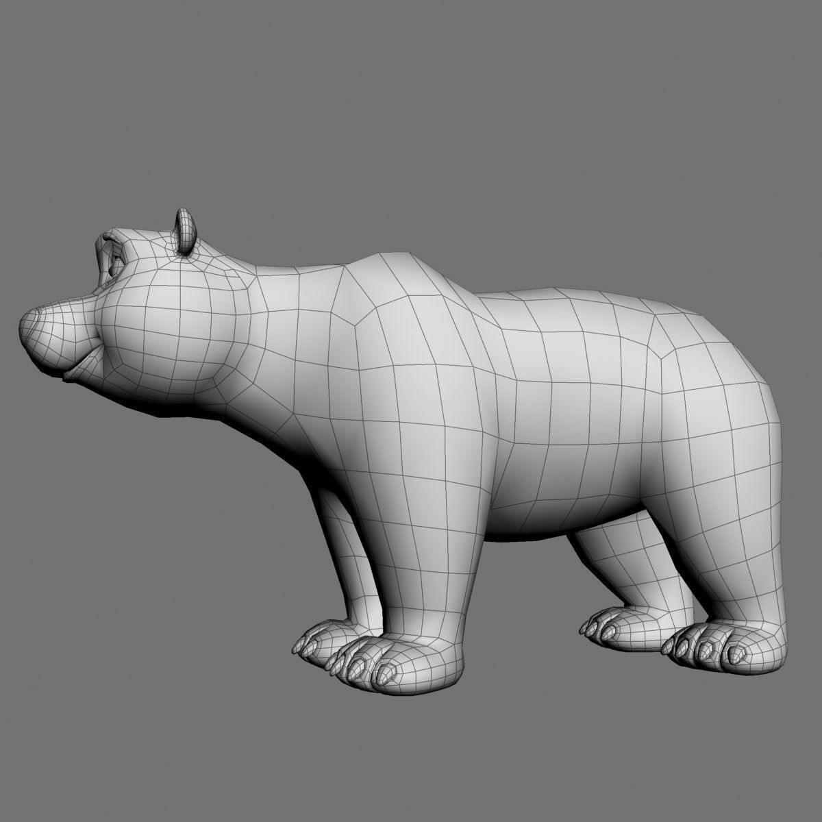 Cartoon Polar Bear Rigged Low-poly 3D model_10