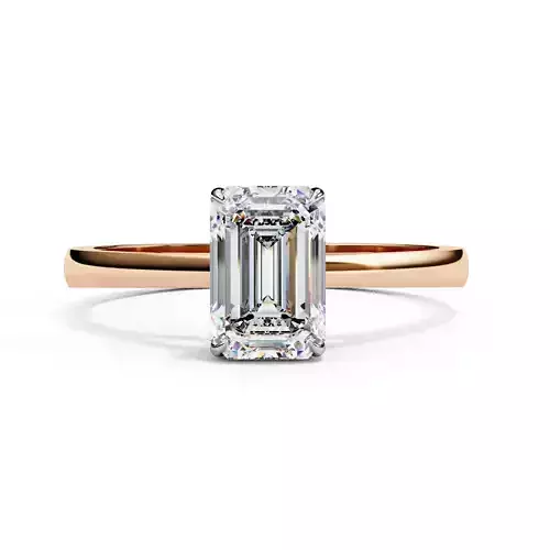 Solitaire Emerald Cut Wedding Band For Valentine