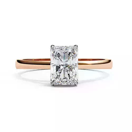 Solitaire Emerald Cut Engagement Ring For Her