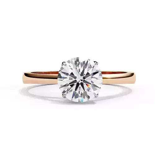 Solitaire Round Cut Wedding Band For Engagement