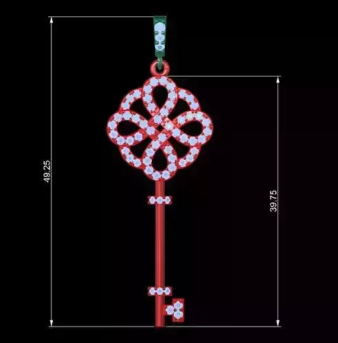 Tiffany Victoria Key Necklace 3D Rhino Print Model