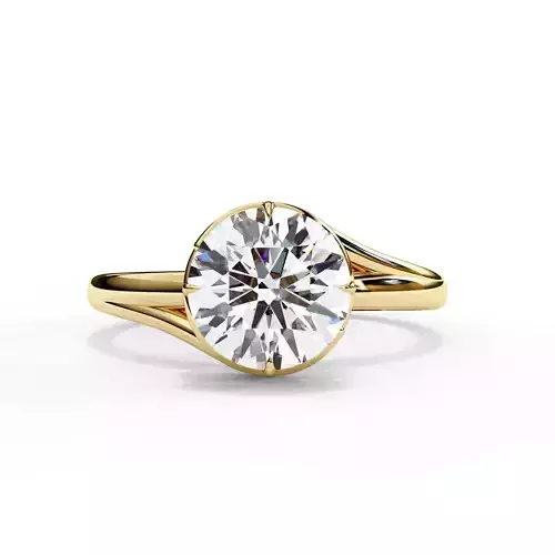 Unique Solitaire Round Diamond Ring For Her
