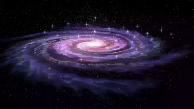 Spiral Galaxy in deep space 3D model 3D model