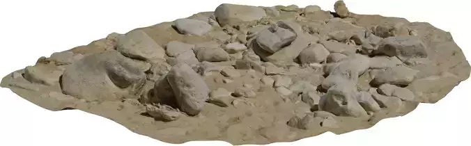 Photorealistic Sandy Rock Patch Low-poly 3D model