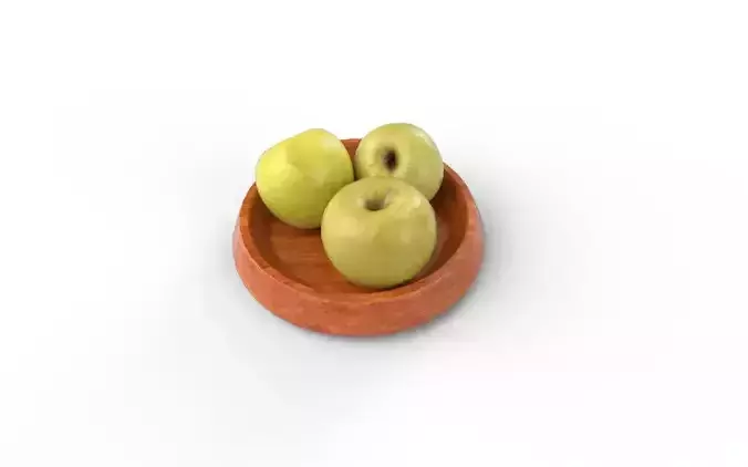 Apple Set1-2 Low-poly 3D model 6