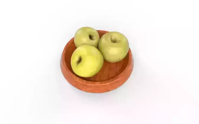 Apple Set1-2 Low-poly 3D model 4