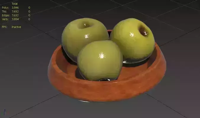 Apple Set1-2 Low-poly 3D model 3