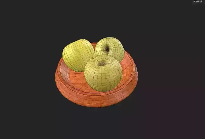 Apple Set1-2 Low-poly 3D model 7
