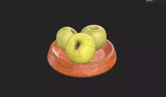 Apple Set1-2 Low-poly 3D model 2