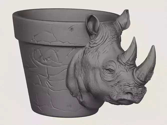 Rhino Head Planter