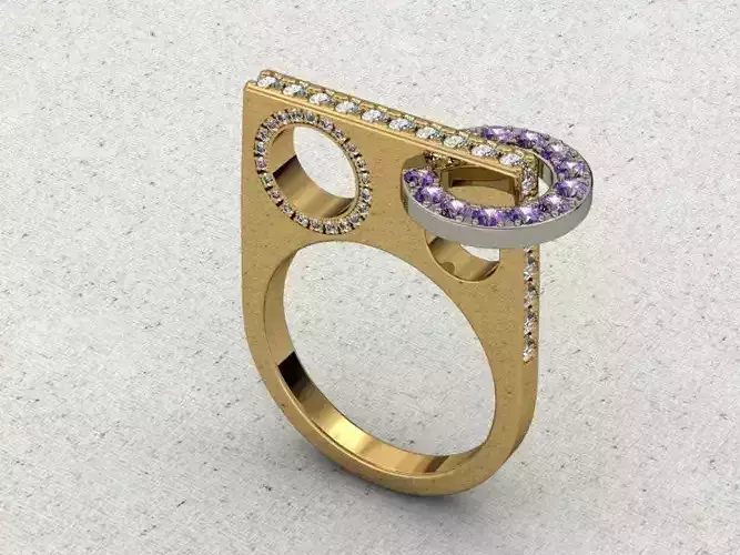 MFS amethyst ring with stones