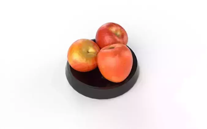 Apple Set1-4 Low-poly 3D model 5