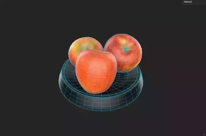 Apple Set1-4 Low-poly 3D model 7