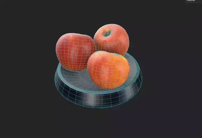 Apple Set1-4 Low-poly 3D model 2