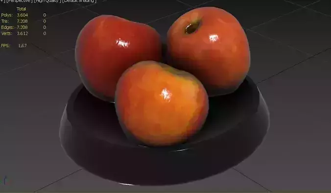 Apple Set1-4 Low-poly 3D model 3