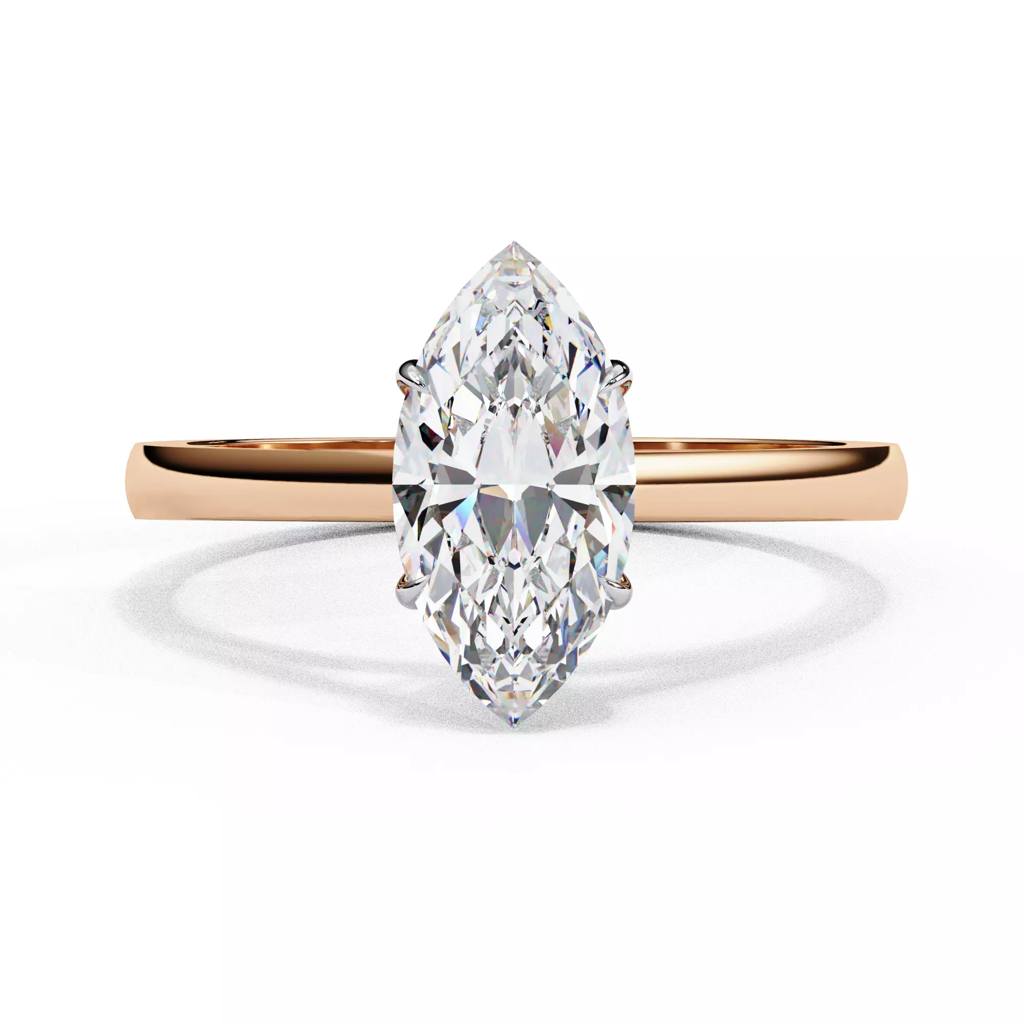 Solitaire Marquise Cut Diamond Ring For Bridesmaid Gift 3D print model
