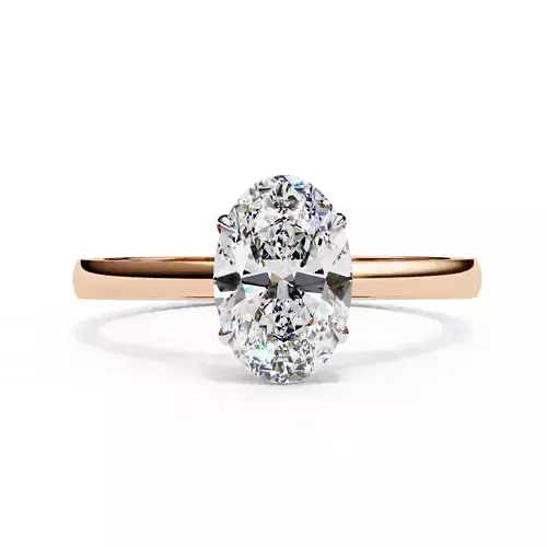 Solitaire Oval Cut Moissanite Diamond Ring For Her
