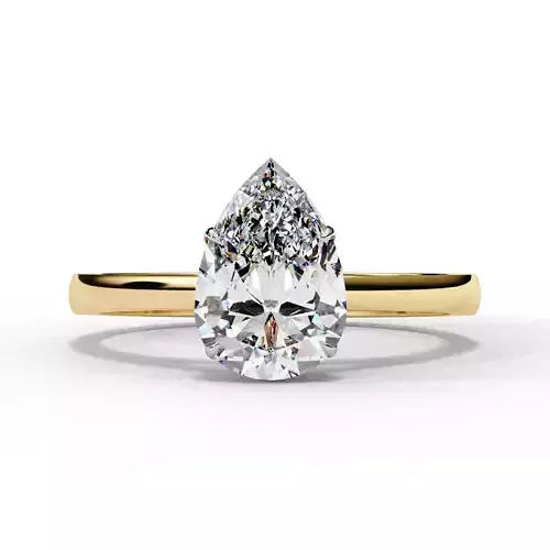 Pear Cut Diamond Solitaire Ring For Her