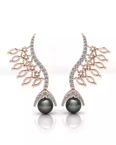 marquise and pearl jewelry earring 