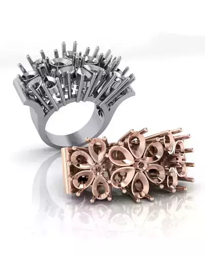 pear flower jewelry ring