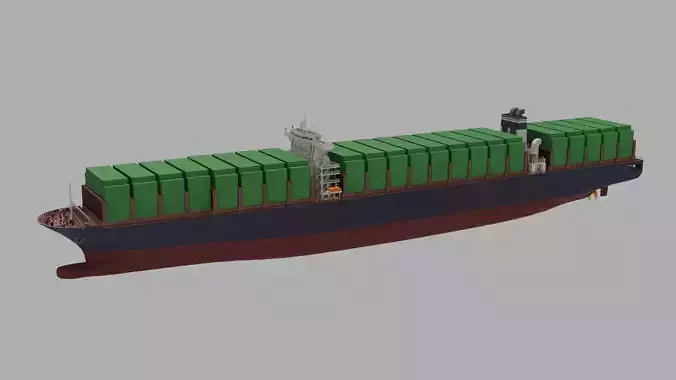 Highpoly 400m Largest Container Ship