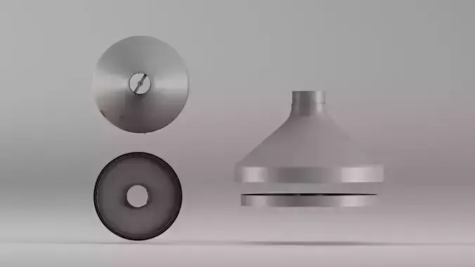 001670 Fireplace Cone and Components High-Resolution 3D Scan