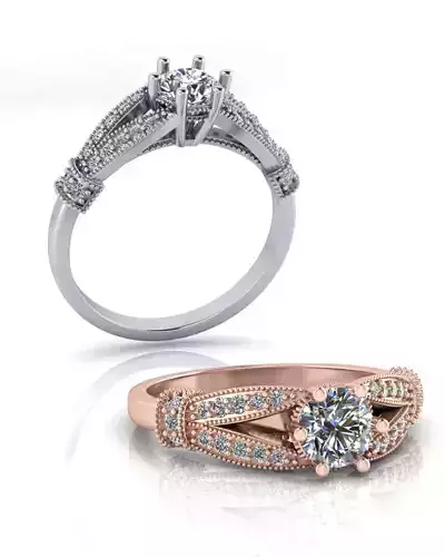 round engagement jewelry ring