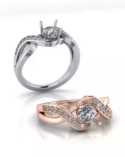 bypass round engagement jewelry ring