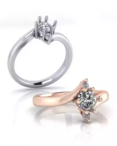 bypass round engagement jewelry ring