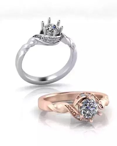 twisted engagement jewelry ring