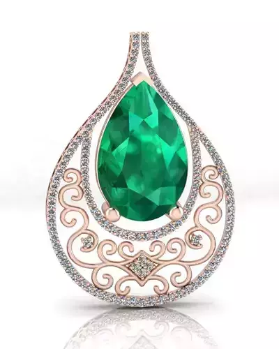 pear emerald jewelry pendant