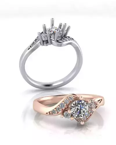 bypass solitaire engagement jewelry ring 