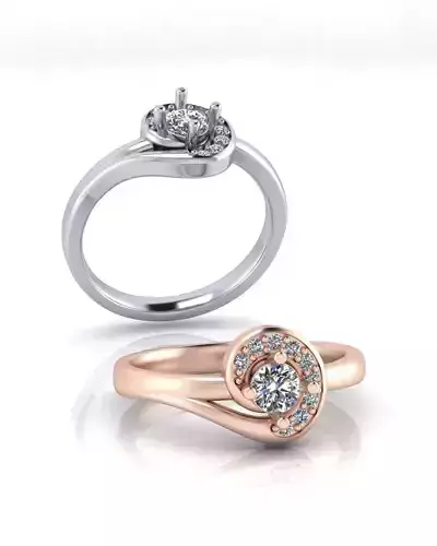 round halo engagement jewelry ring