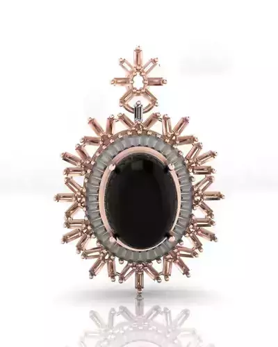 oval halo baguette jewelry ring