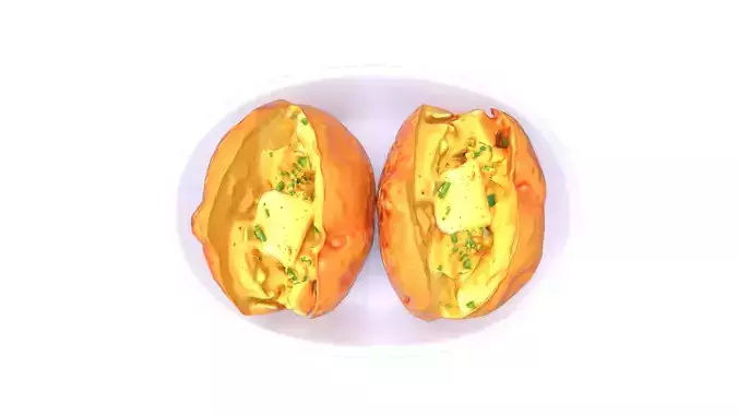 Jacket Potatoes Low-poly 3D model 3