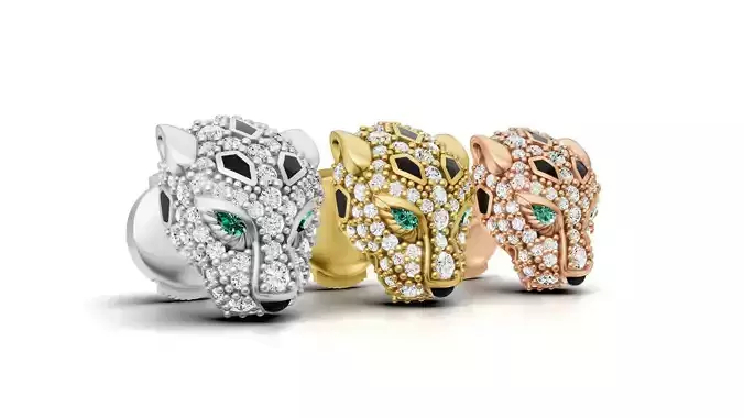 Panther Earring Paved