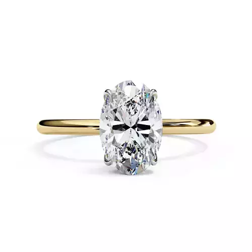 Solitaire Oval Cut Moissanite Diamond Ring