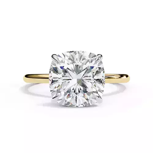 Hidden Halo Cushion Cut Diamond Ring For Annviersary