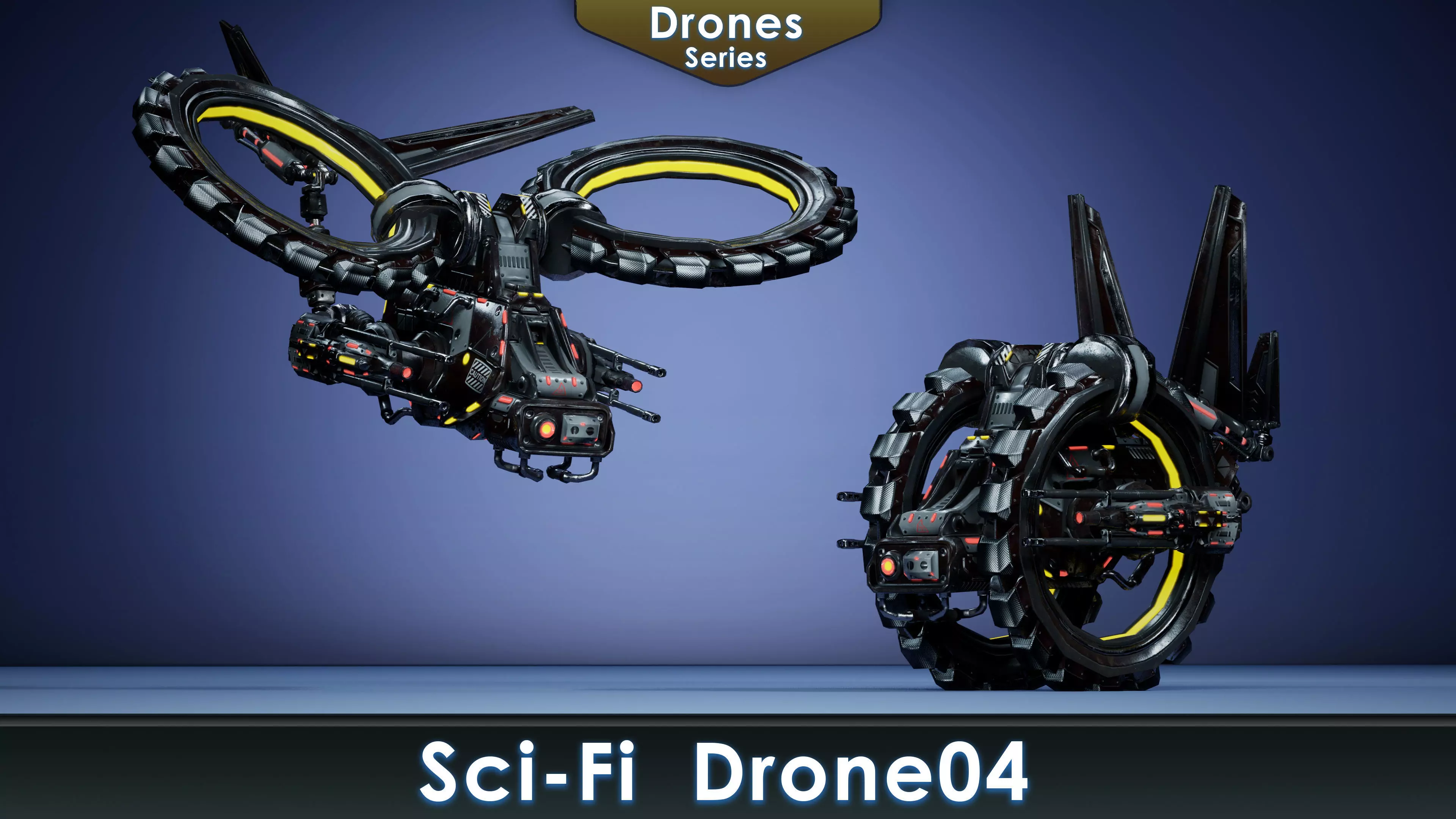 Sci-Fi Drone 04 Low-poly 3D model