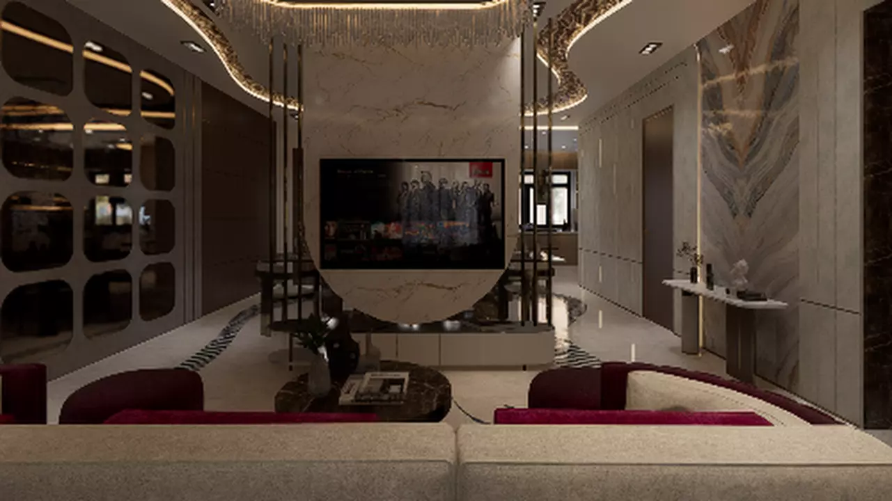 Luxury interior Low-poly 3D model