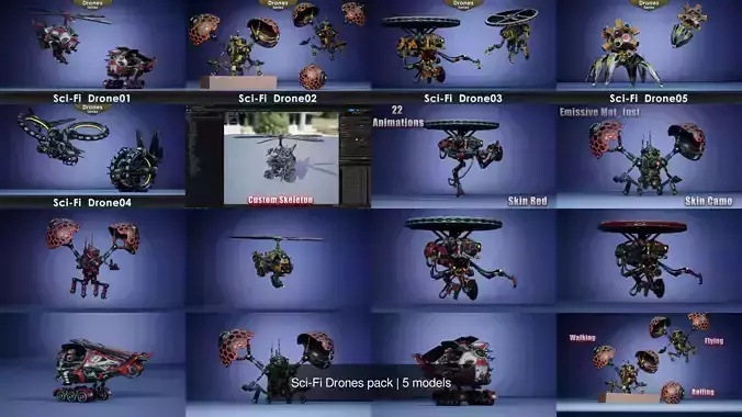Sci-Fi Drones pack
