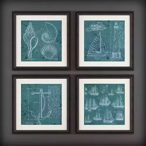 Picture Frames Low-poly 3D model