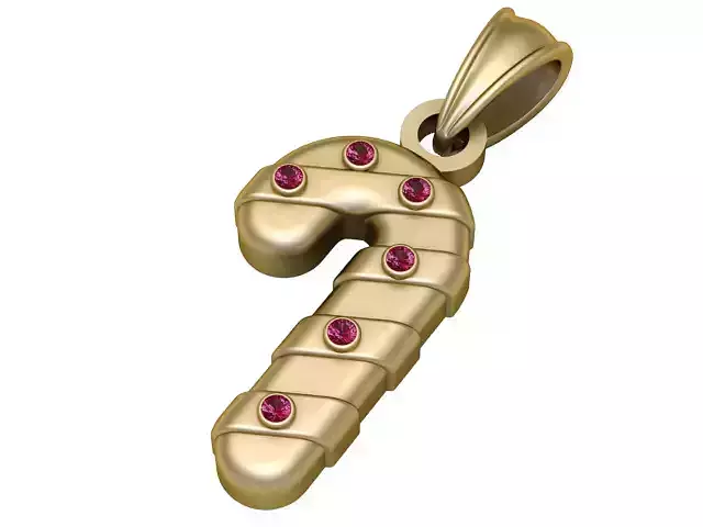 Candy Cane Pendant 3D Printable Model