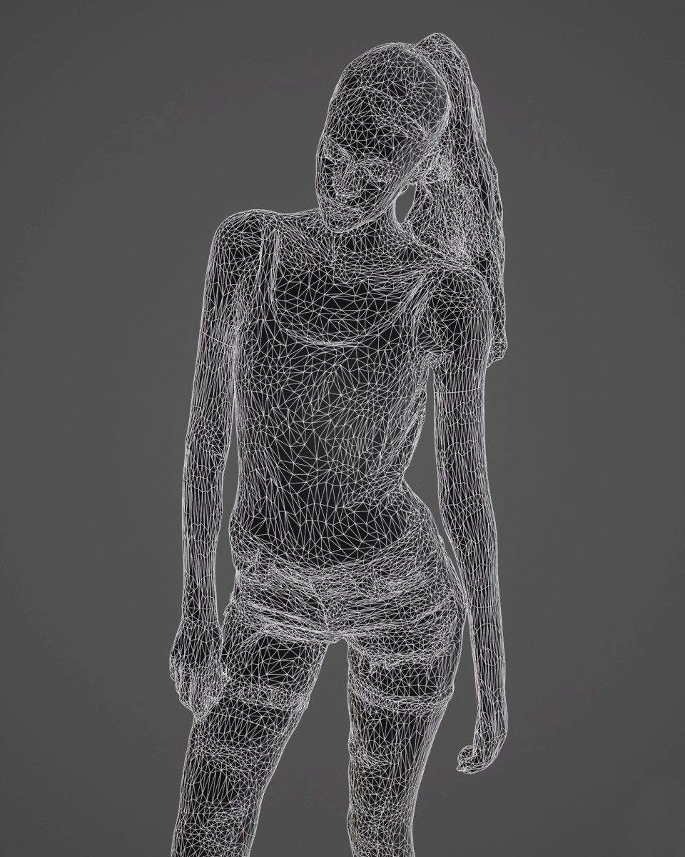 82 shirt girl Low-poly 3D model_6