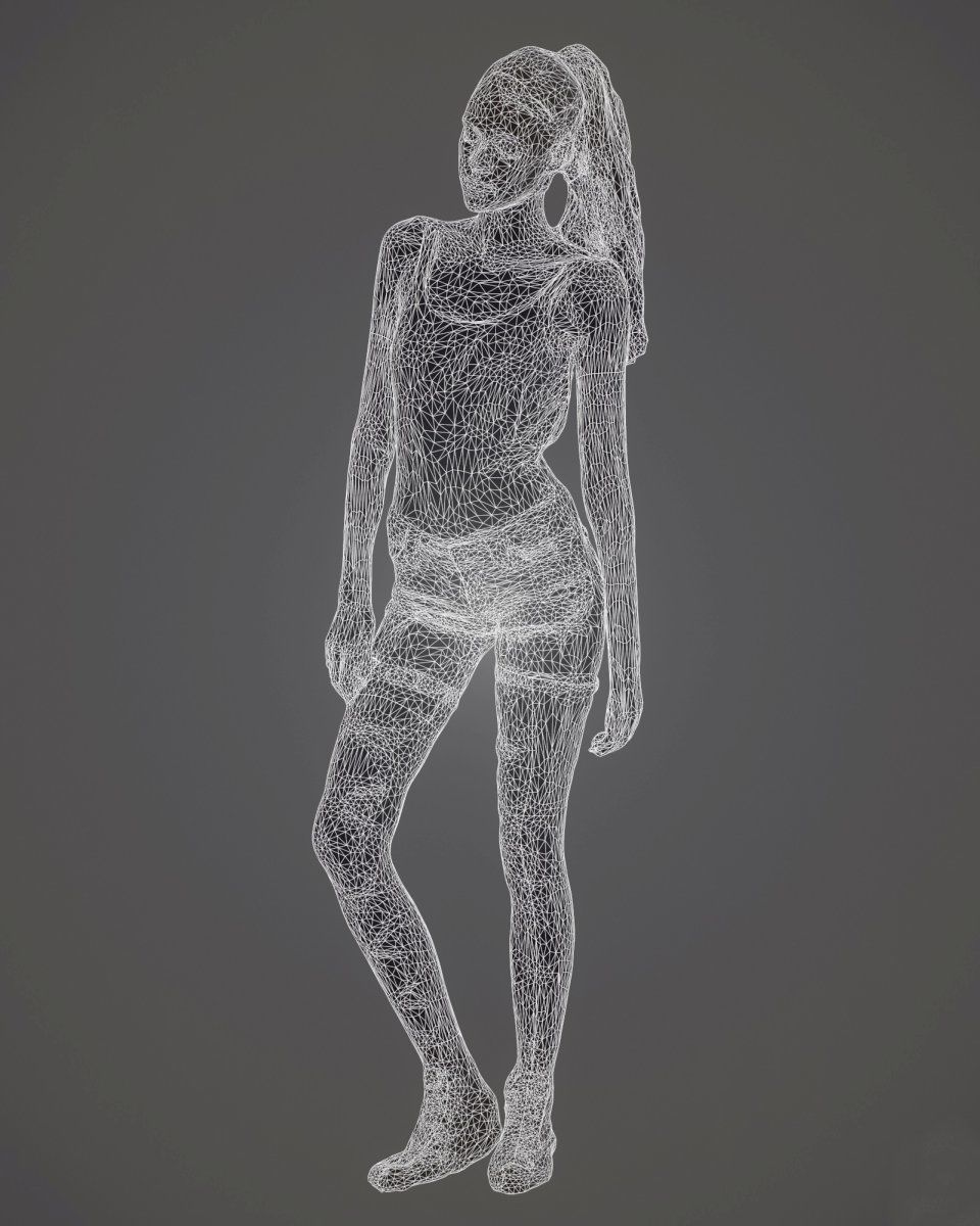 82 shirt girl Low-poly 3D model_8