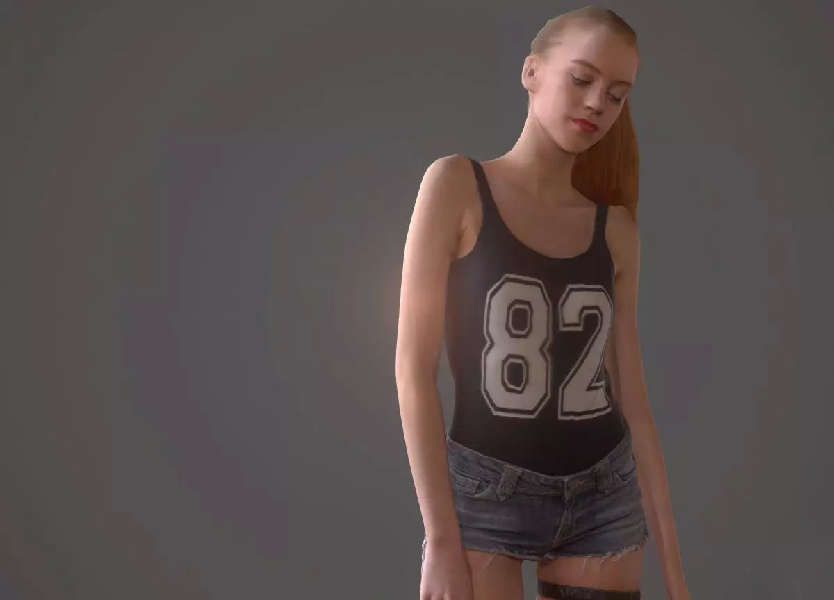 82 shirt girl Low-poly 3D model_0